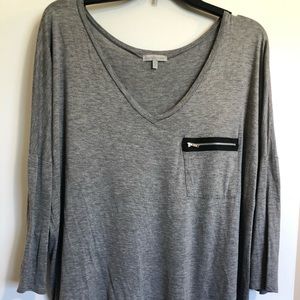 Gray 3/4 Sleeve Top